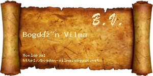 Bogdán Vilma névjegykártya