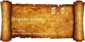 Bogdán Vilma névjegykártya